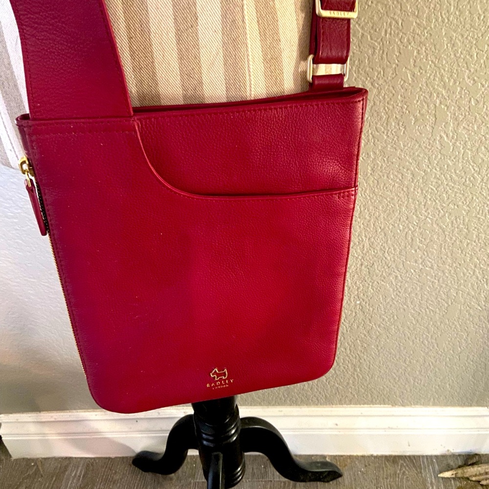 Radley London Red Leather Slim Multi-way Crossbody Handbag
